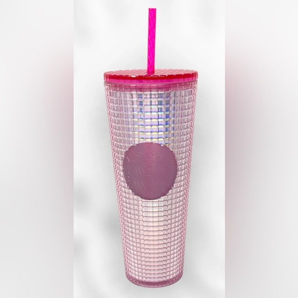24 oz Matte Tumbler Cup - Bubblegum Hearts